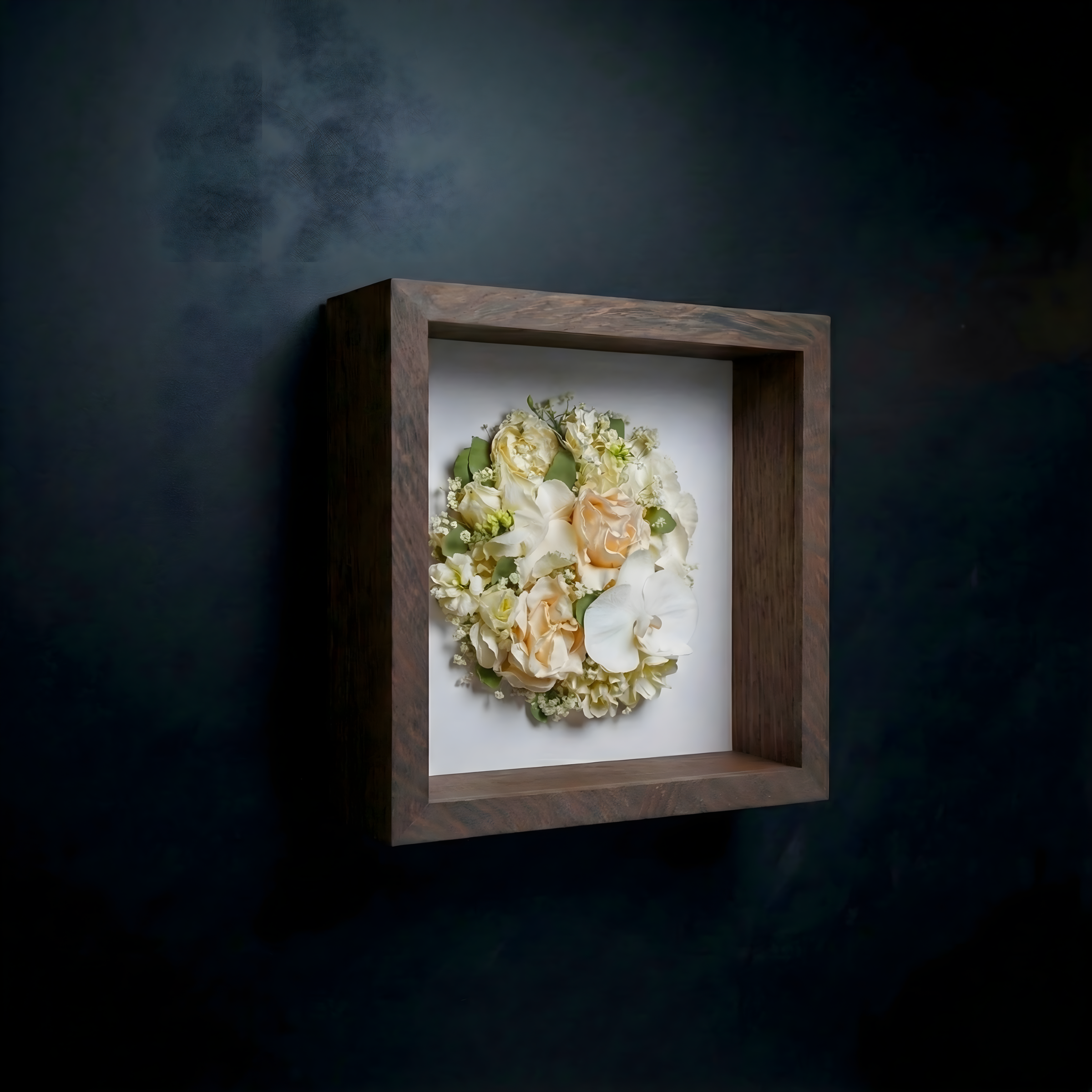 Restauration chromatique bouquet mariée conservation florale atelier Les Joyaux Purs