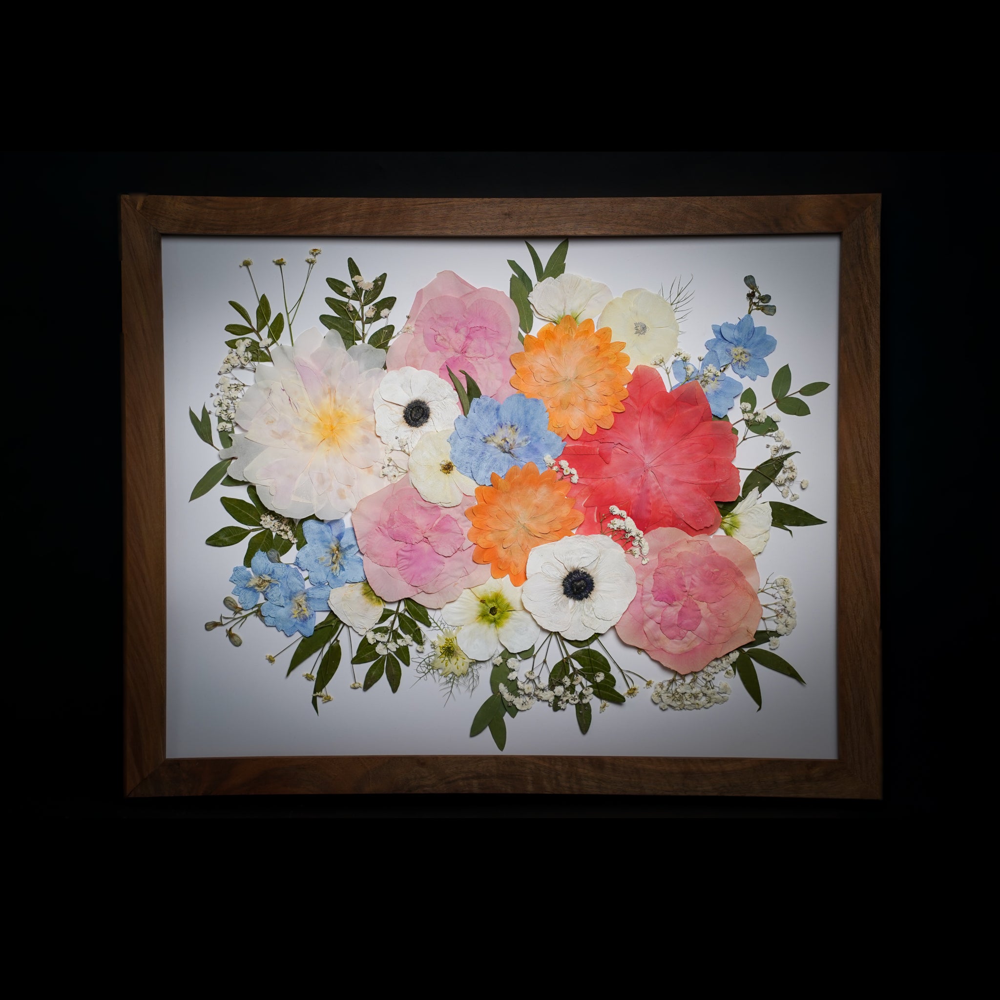 Cadre conservation bouquet mariée Florilège herbier pressé Les Joyaux Purs